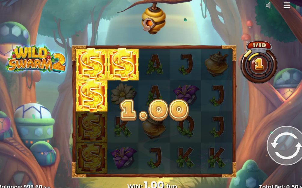 Win summary with the Hive meter in the corner