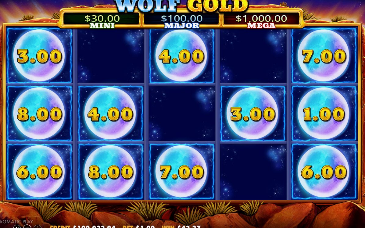 Money Respin, normal symbols faded, respin counter showing