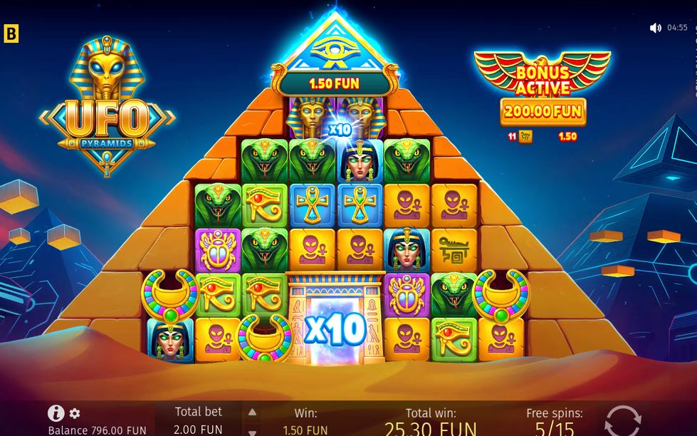 Free Spins round opened by four or more Scatter symbols